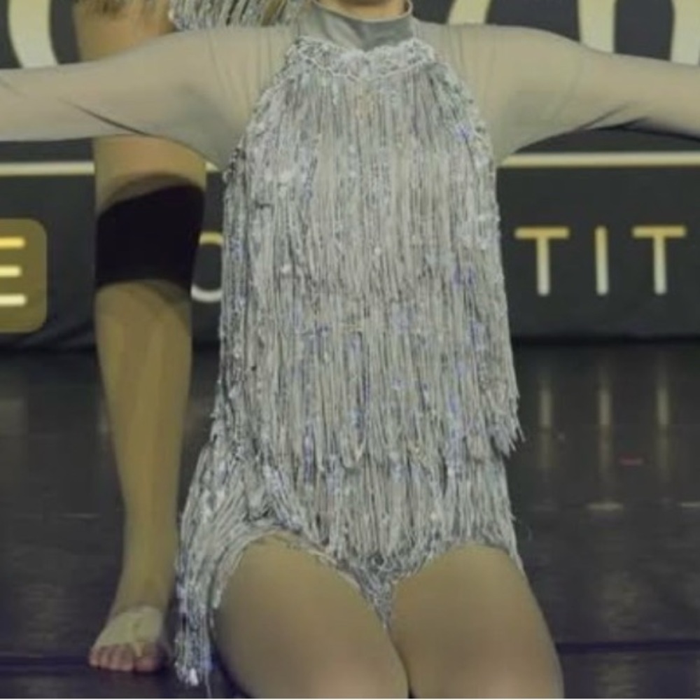 Weissman Silver Fringe Bodysuit